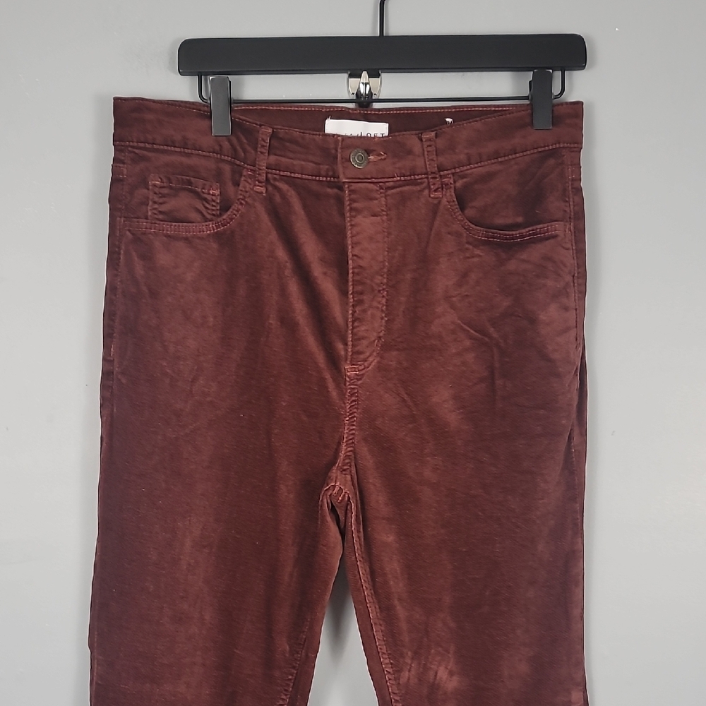 LOFT Corduroy Burgundy Red Pants Straight-Leg Pants